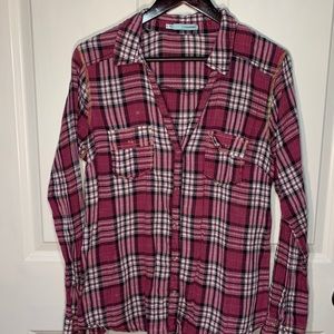 Maurices Pink Button-up Flannel